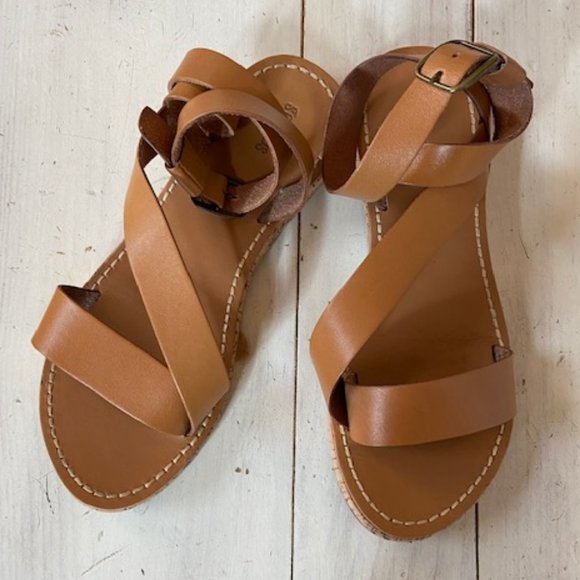 Soludos Shoes - Women's Soludos Kai Cork Leather Sandals